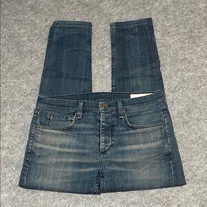 rag & bone Blue Button-Fly Extra Slim Jeans Fit 1